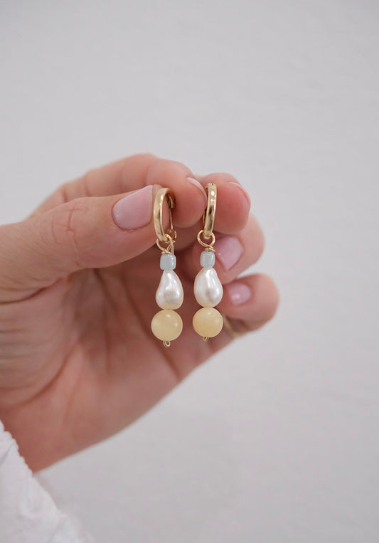 Yellow Daze Pearl Earrings